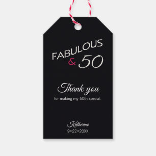 Modern 50 und fabelhaft schwarz Vielen Dank Geschenkanhänger