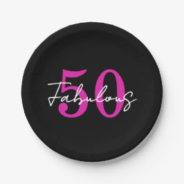 Modern 50th Birthday 50 and Fabulous Party Pappteller