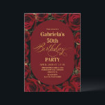 Modern 50th Birthday Elegant Burgundy Gold Floral Einladung<br><div class="desc">Modern black and red with gold birthday invitation template is perfect for stylish birthday party. Elegant-minimalistic themed invite is full of fun and modern design elements,  elegant calligraphy and modern fonts. Birthdays are special days,  and this invite can help it make a memorable for friends.</div>