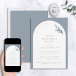 Modern 60. Geburtstag Dusty Blue Arch Botanisch Einladung<br><div class="desc">Planen Sie einen besonderen Geburtstag? Lass uns, Euch mit unserer modernen 60. Geburtstagsfeier Dusty Blue Arch Botanical Invitation bekannt zu machen - die perfekte Art, Ihre Veranstaltung in Erinnerung zu rufen. Der staubige blaue Hintergrund und der stilvolle weiße Bogen werden durch elegante botanische Aquarellakzente perfekt ergänzt und schaffen eine Einladung,...</div>