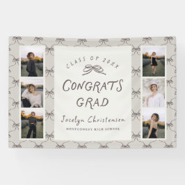 Modern 6 Photo Collage Congrats Grad Graduation Banner