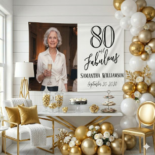 Modern 80 und Fabulous Fette Name Datum Geburtstag Banner