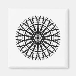 MODERN _A Kaleidoskop ROSE CIRCLE _COLOR _BLACK Magnet