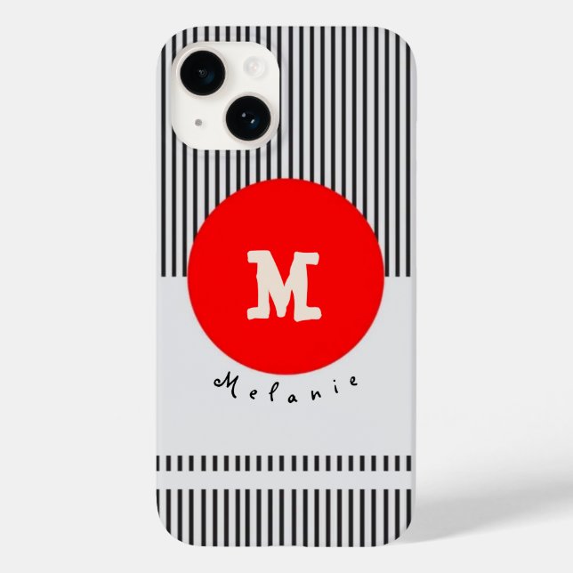 Modern abstract aesthetic minimal Monogram Case-Mate iPhone 14 Hülle (Rückseite)
