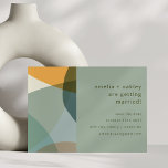 Modern Abstract Art Green Sage Teal Unique Wedding Save The Date<br><div class="desc">Modern Abstract Art Shapes Green Sage Teal Unique Wedding Save the Date</div>