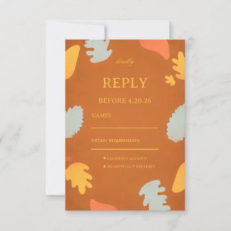 Modern Abstract Autumn Guest RSVP Karte
