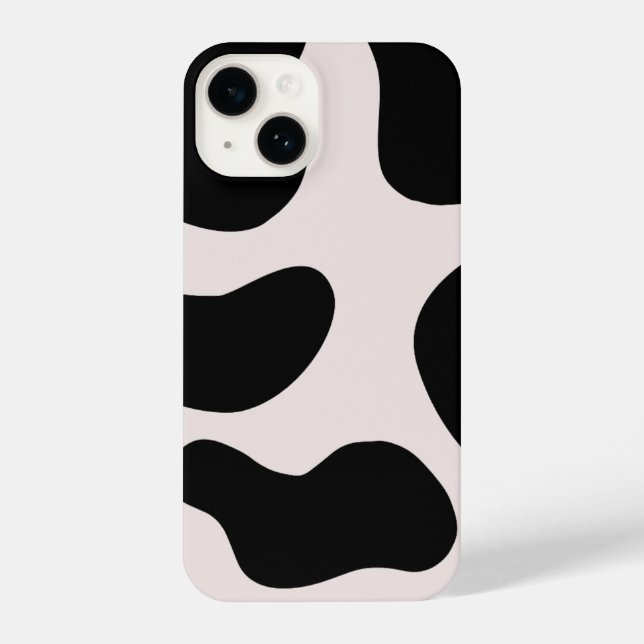 Modern Abstract Black Blob Pattern Phone Case iPhone 14 Hülle (Rückseite)