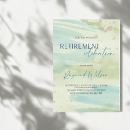 Modern Abstract Blob Retirement Party Einladung
