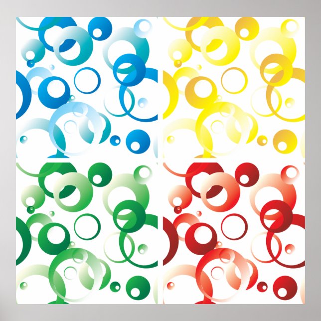 Modern Abstract Colorful Bubbles Geometric Pattern Poster (Vorne)