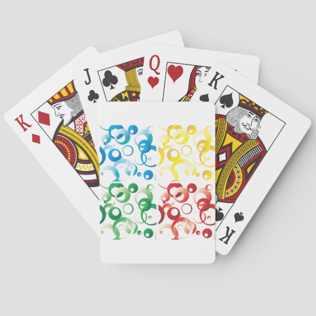 Modern Abstract Colorful Bubbles Geometric Pattern Spielkarten (Rückseite)