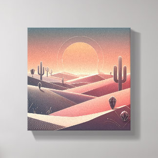 Modern Abstract Desert Landscape - Geometric Sunse Leinwanddruck