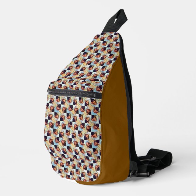 Modern abstract digital pattern design 1245 crossbody bag (Rechte Ecke)