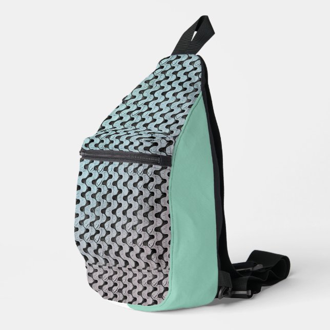 Modern abstract digital pattern design 1246 crossbody bag (Rechte Ecke)