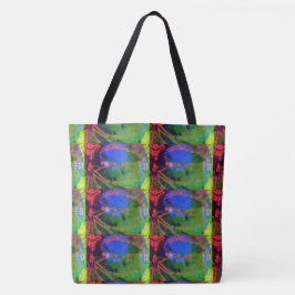 MODERN abstract draw in-light-yellow-green-blue Tasche