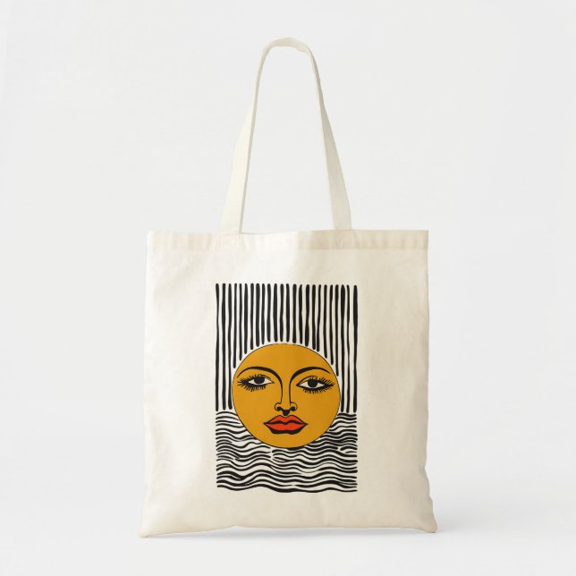 Modern Abstract Face Art Tote Bag (Devant)