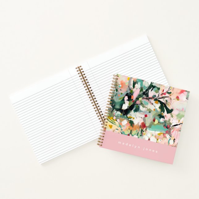 Modern Abstract Floral Art Personalized Notizbuch (Innenseite)