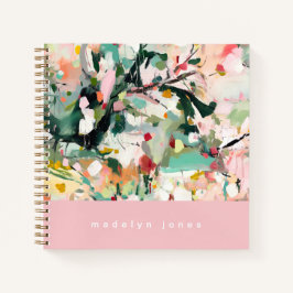 Modern Abstract Floral Art Personalized Notizbuch