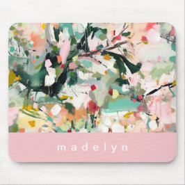 Modern Abstract Floral Botanical Mousepad