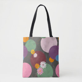 Modern Abstract Floral Circles Tote Bag Tasche