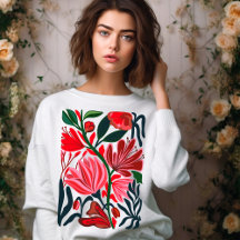 Modern abstract floral colorful women sweatshirt