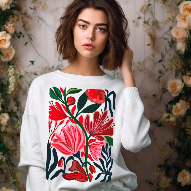 Modern abstract floral colorful women sweatshirt (Von Creator hochgeladen)