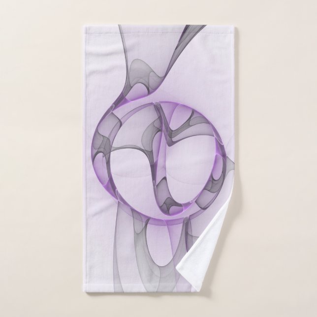Modern Abstract Fractal Art Lavender Gray (Serviette à main)