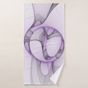 Modern Abstract Fractal Art Lavender Gray