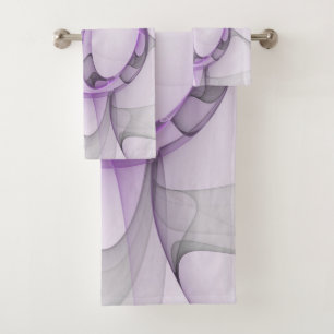 Modern Abstract Fractal Art Lavender Gray