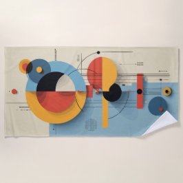 Modern Abstract Geometric Art Composition Strandtuch