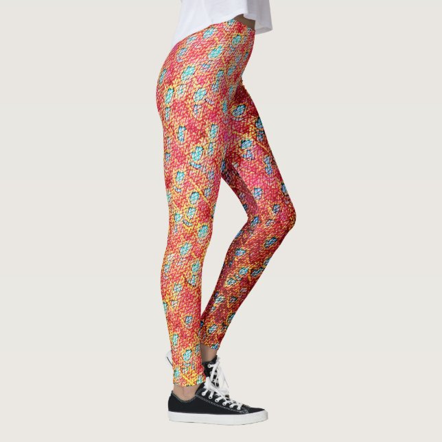 Modern abstract geometric digital pattern 1274 leggings (Rechts)