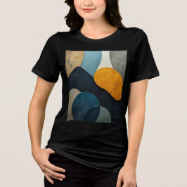 Modern Abstract Geometric Shapes Textured Art Tri-Blend Shirt