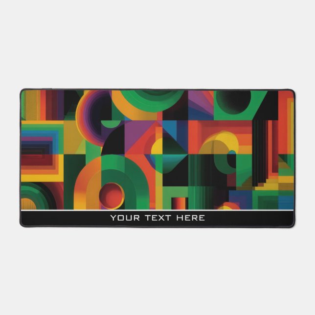 Modern Abstract Geometric Vibrant Energetic Shapes Schreibtischunterlage (Vorderseite)