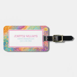 Modern Abstract Glitter Floral Monogram Design Gepäckanhänger