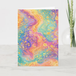 Modern Abstract Glitter Floral Monogram Design Karte