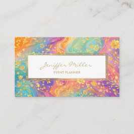Modern Abstract Glitter Floral Monogram Design Visitenkarte