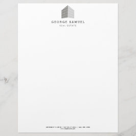 Modern Abstract Home Logo Realtor Gray White Briefbogen