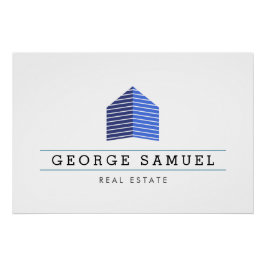 Modern Abstract Home Logo Realtor Poster