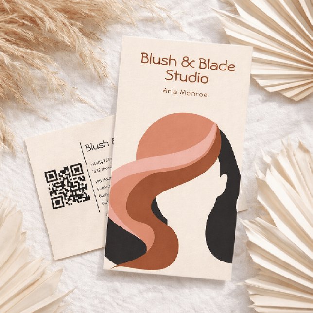 Modern abstract Illustration Hairstylist Salon Visitenkarte (Von Creator hochgeladen)
