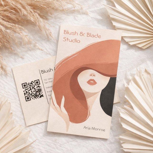 Modern abstract Illustration Hairstylist Salon Visitenkarte (Von Creator hochgeladen)