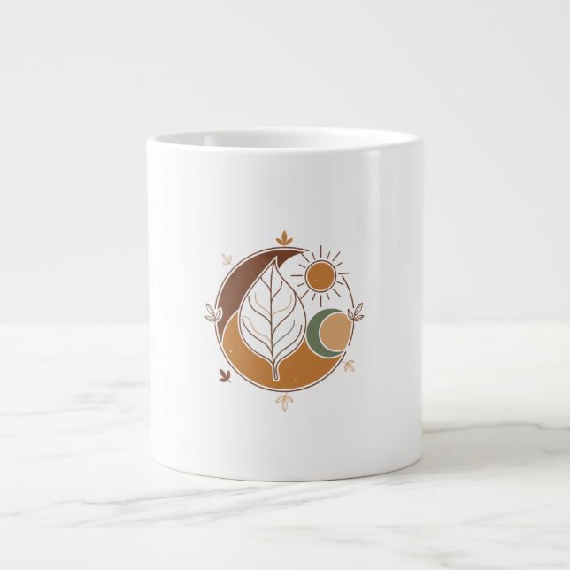 Modern Abstract Line Art Coffee Cup Jumbo-Tasse (Vorderseite)