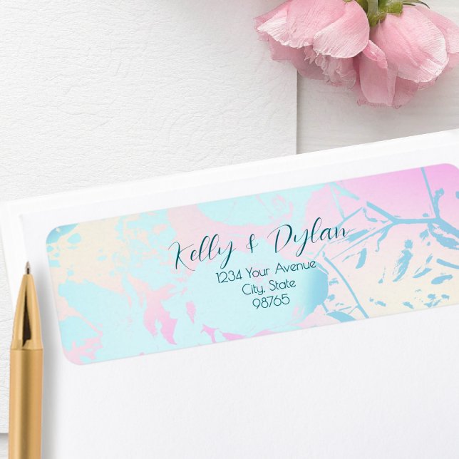 Modern Abstract Pastel Wedding Address (Von Creator hochgeladen)