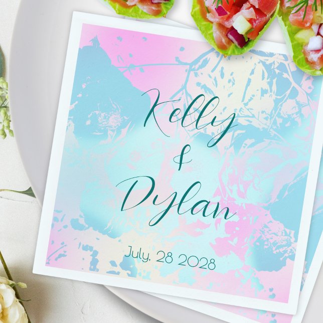Modern Abstract Pastel Wedding Cocktail Serviette (Von Creator hochgeladen)