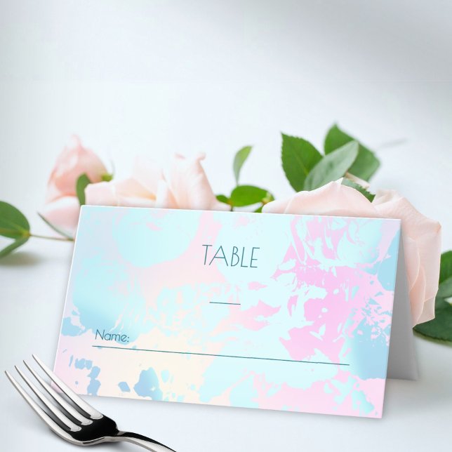 Modern Abstract Pastel Wedding  Platzkarte (Von Creator hochgeladen)