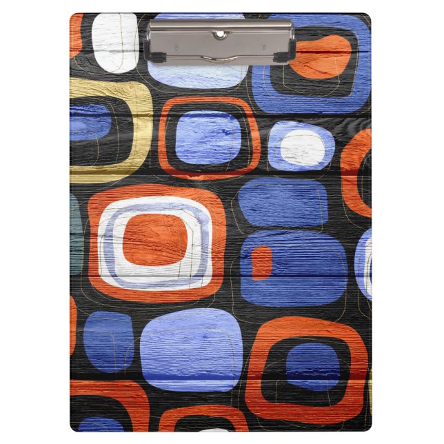 Modern Abstract Pastel Wood Look Klemmbrett (Vorderseite)