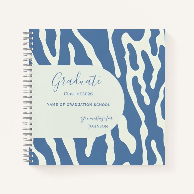 Modern abstract Pattern Graduation guest book Notizbuch (Vorderseite)