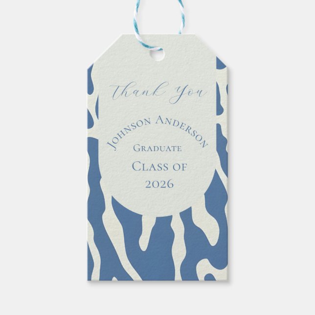 Modern abstract Pattern graduation thank you tag Geschenkanhänger (Vorderseite)