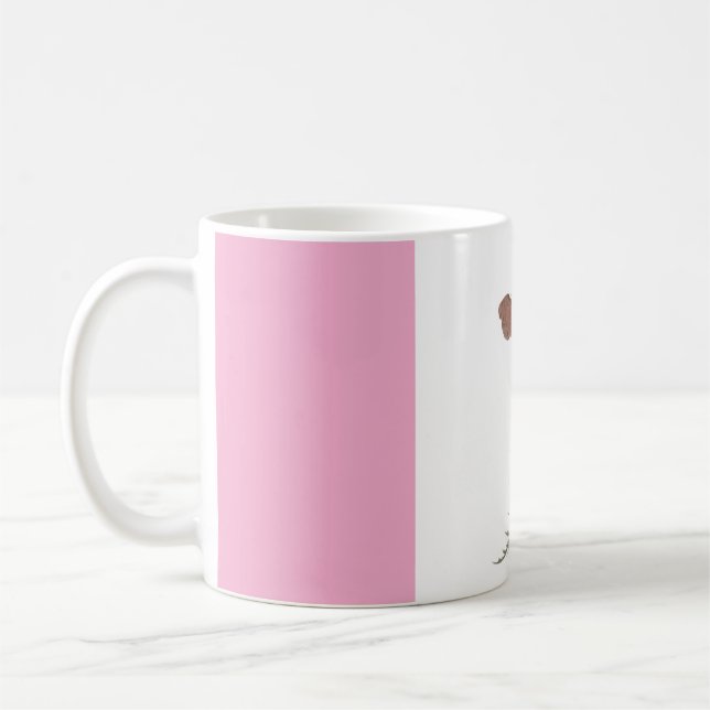 Modern Abstract Pink and White Personalized Coffee Kaffeetasse (Links)