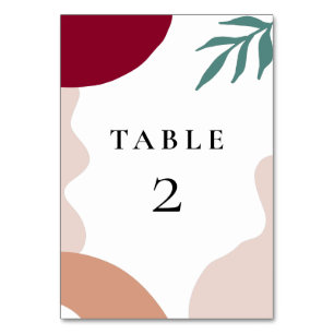 Modern abstract shapes contemporary wedding tischnummer