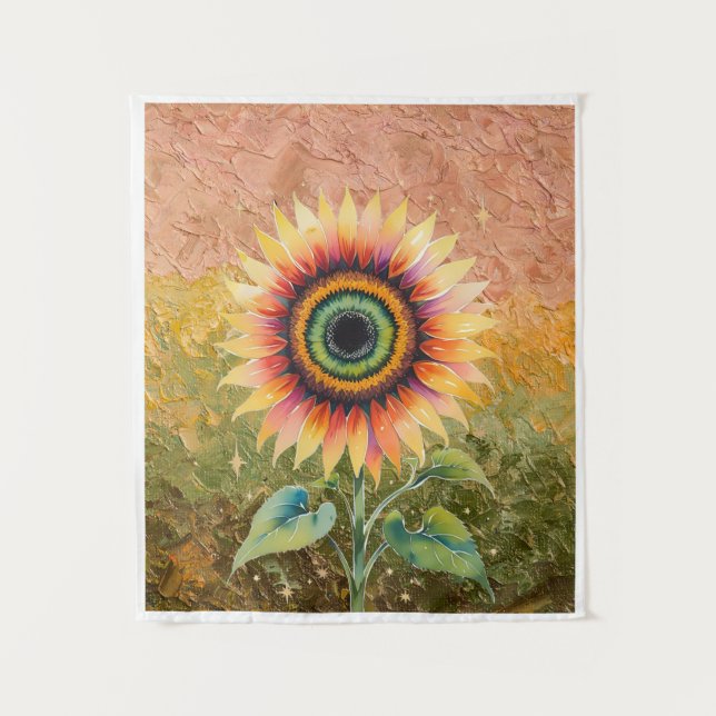 Modern Abstract Sunflower Art Wandteppich (Vorderseite)