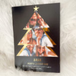 Modern abstract Triangles photos christmas tree  Folien Feiertagskarte<br><div class="desc">Merry Christmas! Modern abstract Triangles photos christmas tree and Christmas saying pattern with joy,  love,  believe,  peace,  falalala  black text pattern with snowflake and mistletoe. All the colors are editable with real gold foil</div>